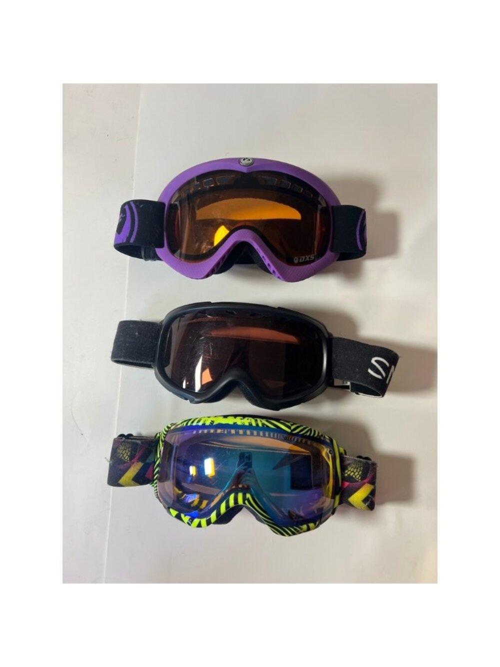 Smith Optics Dragon Snow Goggles Bundle 3 Pairs Purple Black Neon Yellow DXS
